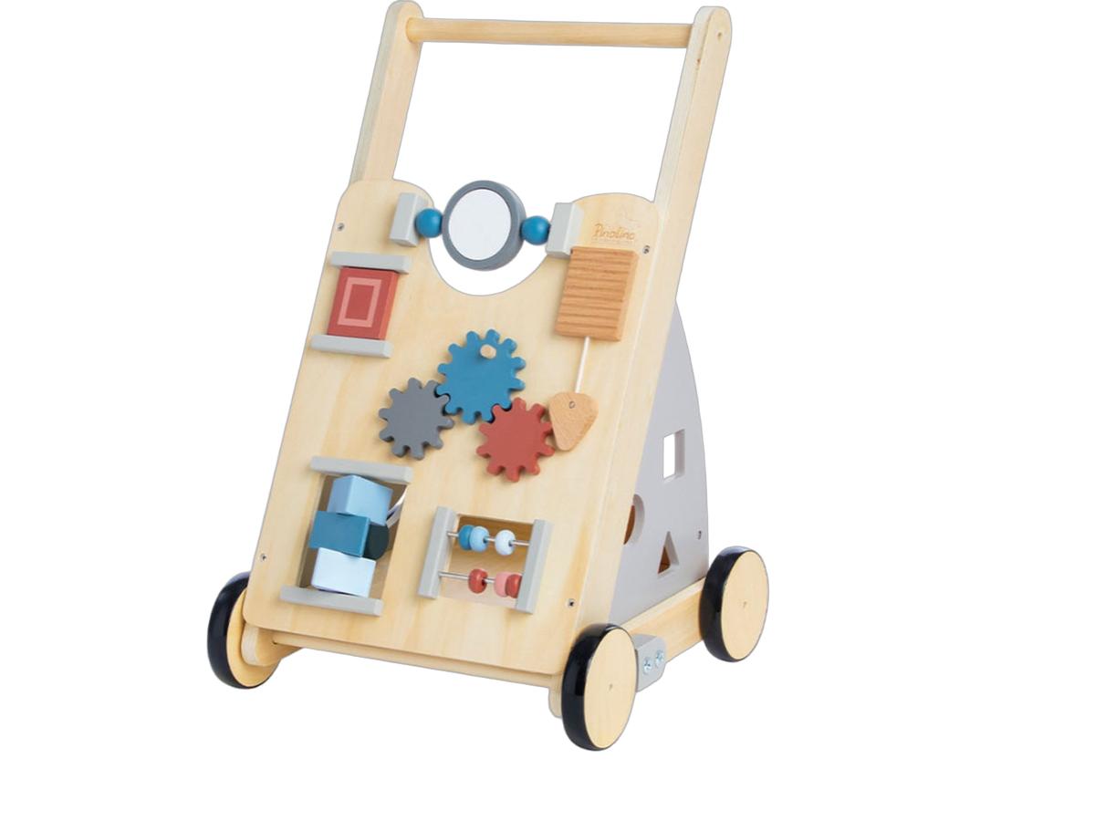 Pinolino Titus Lauflernwagen aus Holz – Activity Walker – Grau
