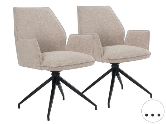 multifurn Esszimmerstuhl Jill - drehbar - boucle taupe - 2er Set