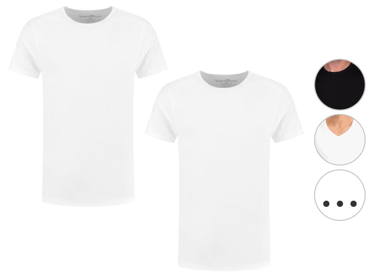 Bamboo Elements T-Shirt L Weiß 2pk - Extra lange Bambus Herren V-Ausschnitt T-Shirts