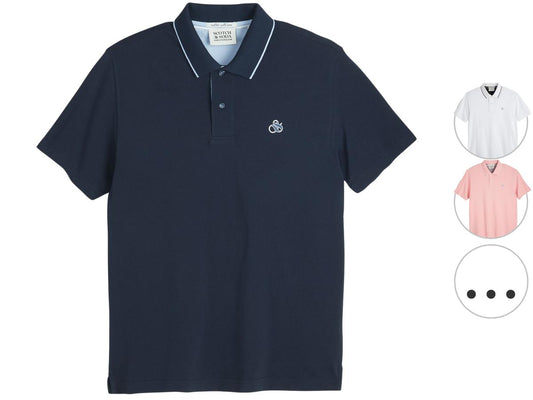 Scotch & Soda Tipped Polo Shirt Herren - Größe XXL - Gletschereis