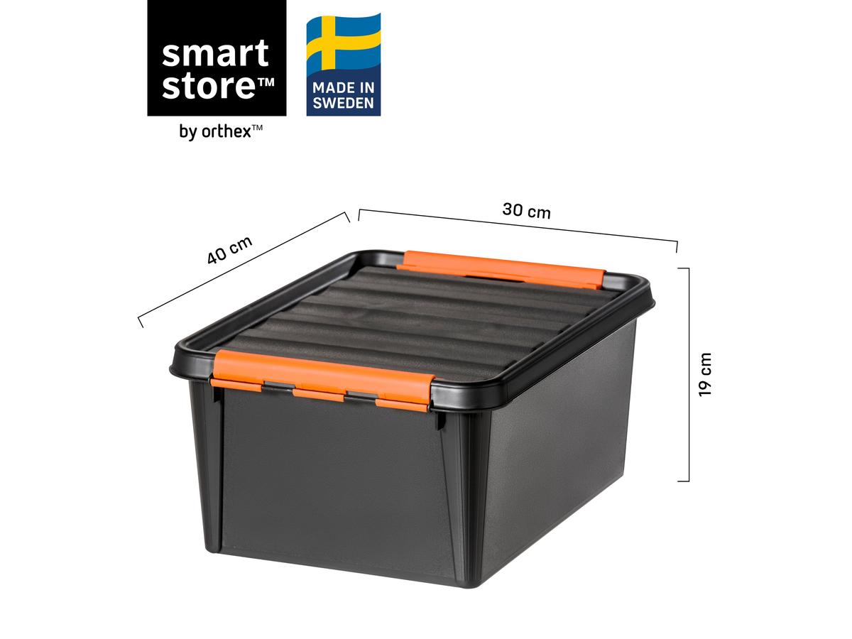 Orthex SmartStore Pro 15 Aufbewahrungsbox – stapelbar – 14 Liter – schwarz