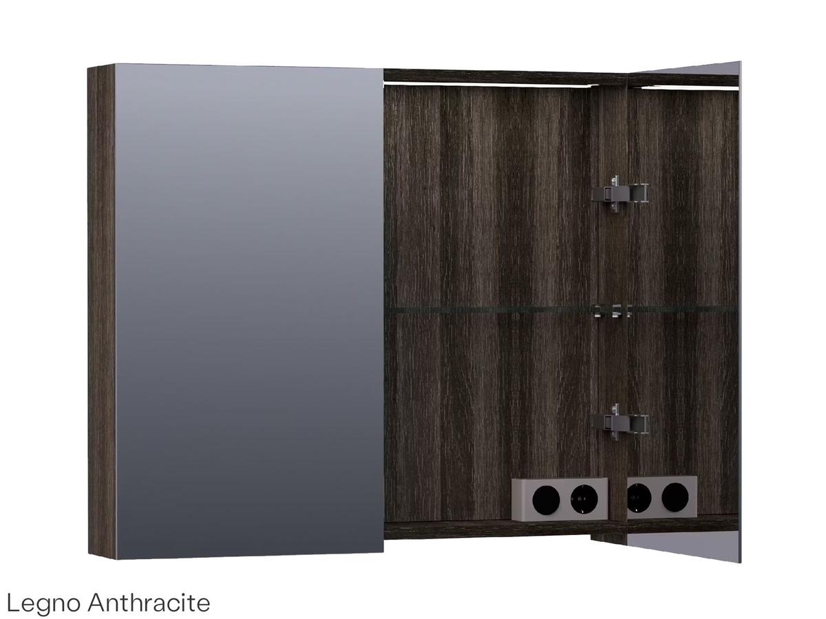 Brauer Dual 80 Spiegelschrank - 80 cm - Legno Viola