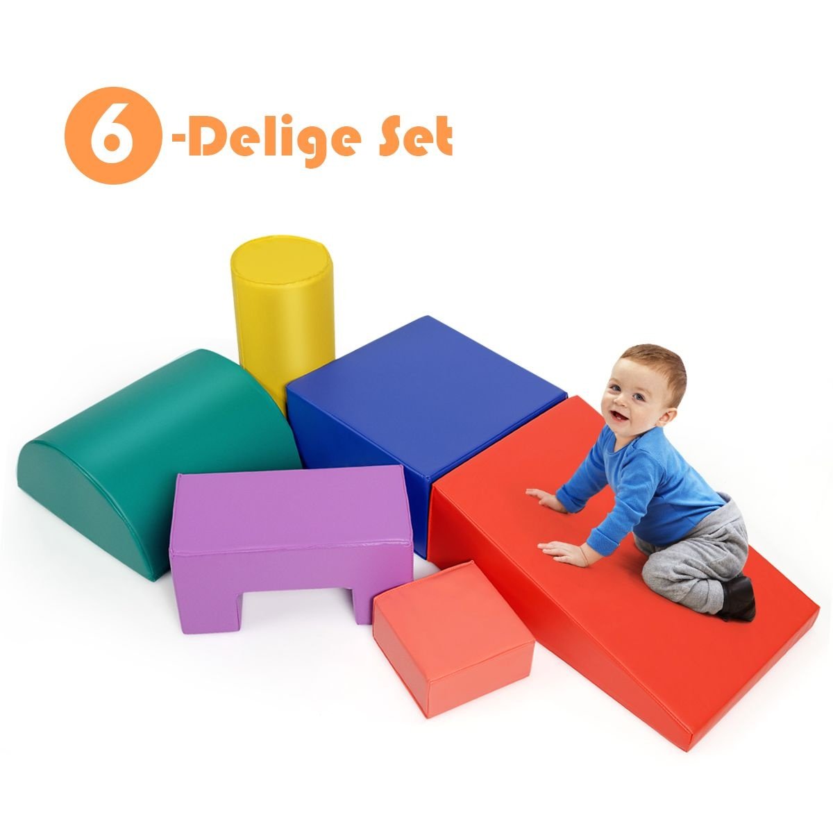 Coast 6-teiliges Schaumstoff-Bauklötze-Set - Bauklötze für Kinder - farbenfroh