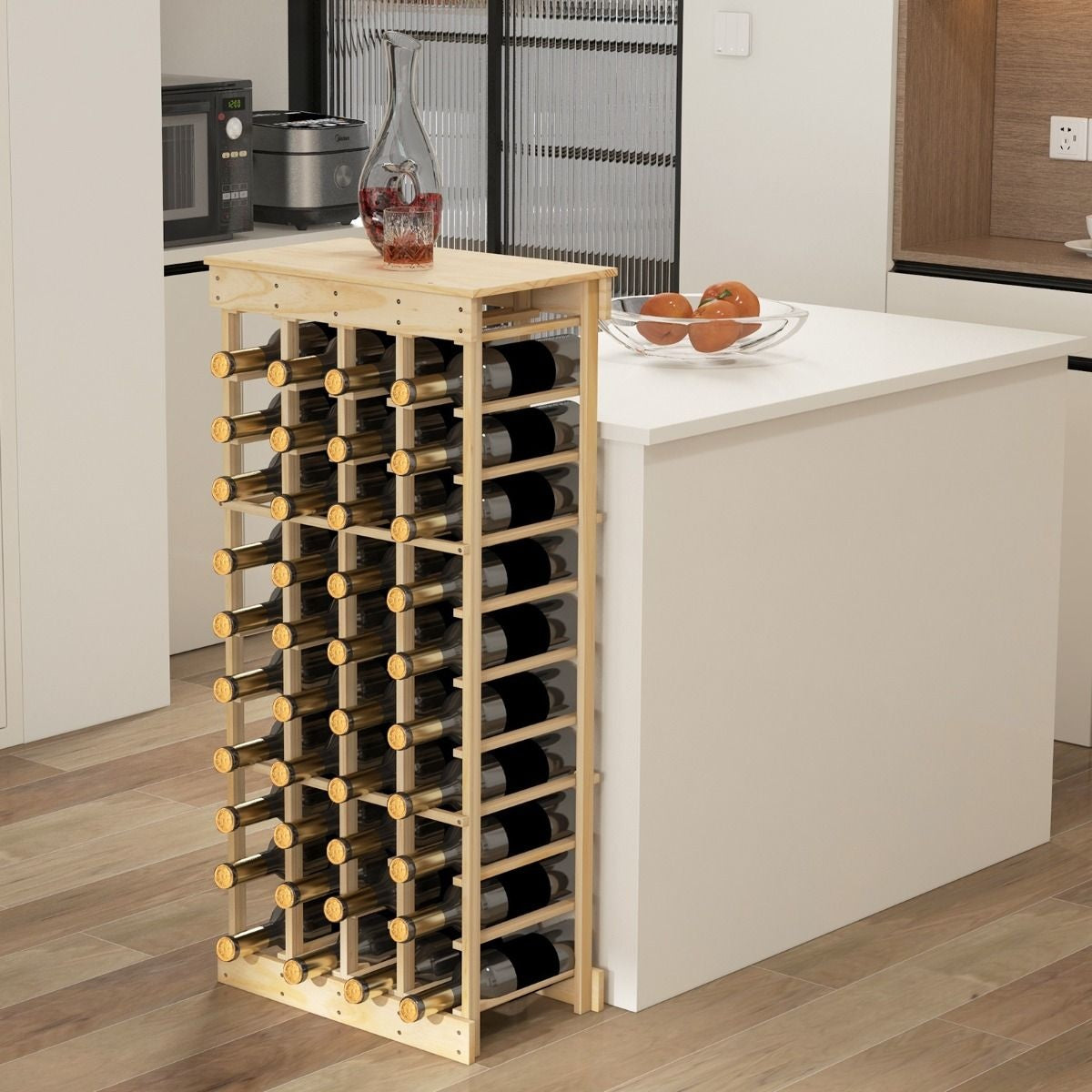 Coast Weinregal für 40 Flaschen - 100 kg Kapazität - Massivholz - 47 x 28 x 113 cm