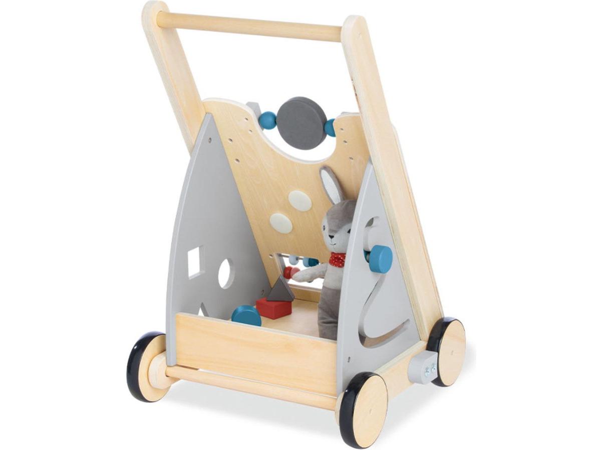 Pinolino Titus Lauflernwagen aus Holz – Activity Walker – Grau