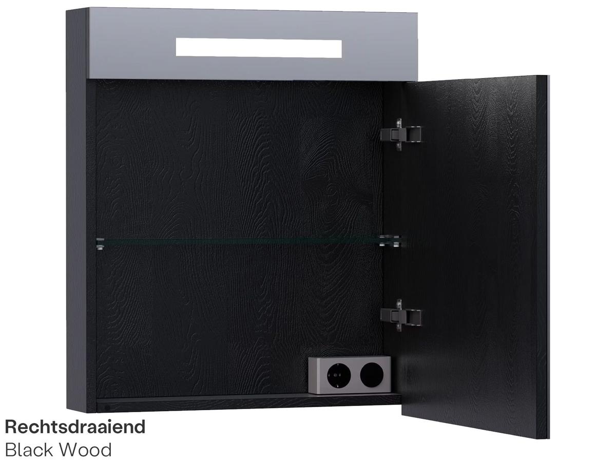 Brauer-Spiegelschrank 2.0 - 60 cm - Legno Anthrazit - Rechtshänder