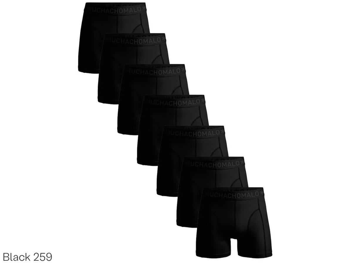 Muchachomalo Solid Boxershorts Männer 7er-Pack - Schwarz - M