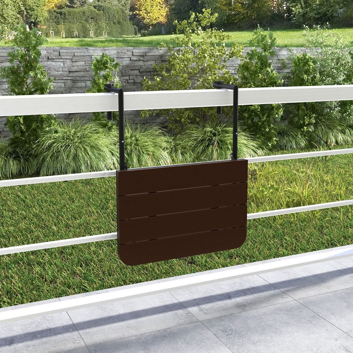 Coast Balkontisch - hängend - Max. 30 kg - Schwarz / Braun - 63 x 60 x 84 cm
