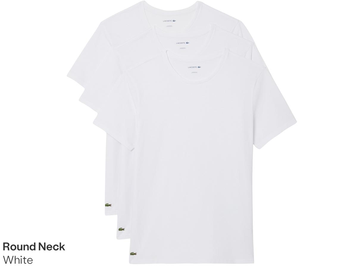 Lacoste Basic T-Shirt – 3er-Pack – Größe XXL – Weiß/Silber-Chine-Schwarz