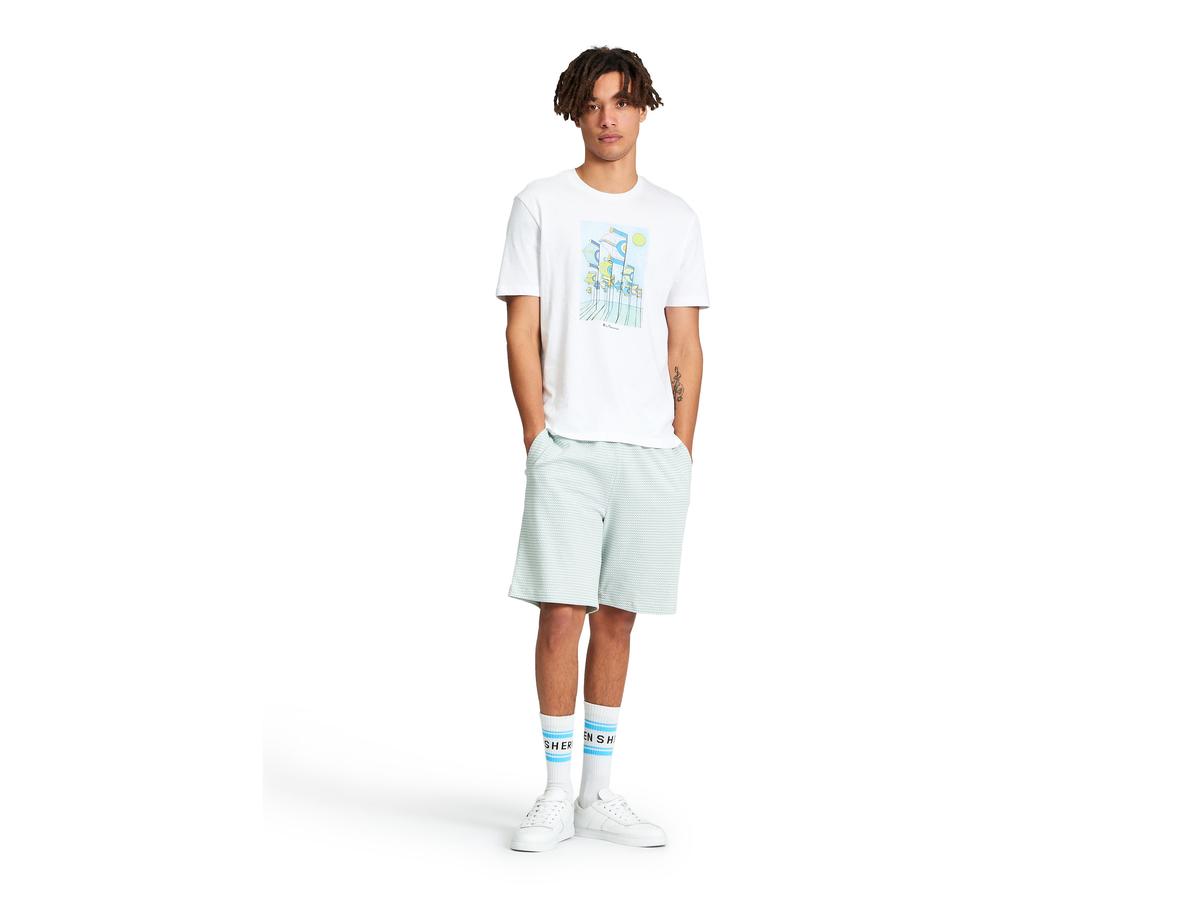 Ben Sherman Signature Shorts - Männer - Größe L - Mint - 600 Tri Colour Textured Short