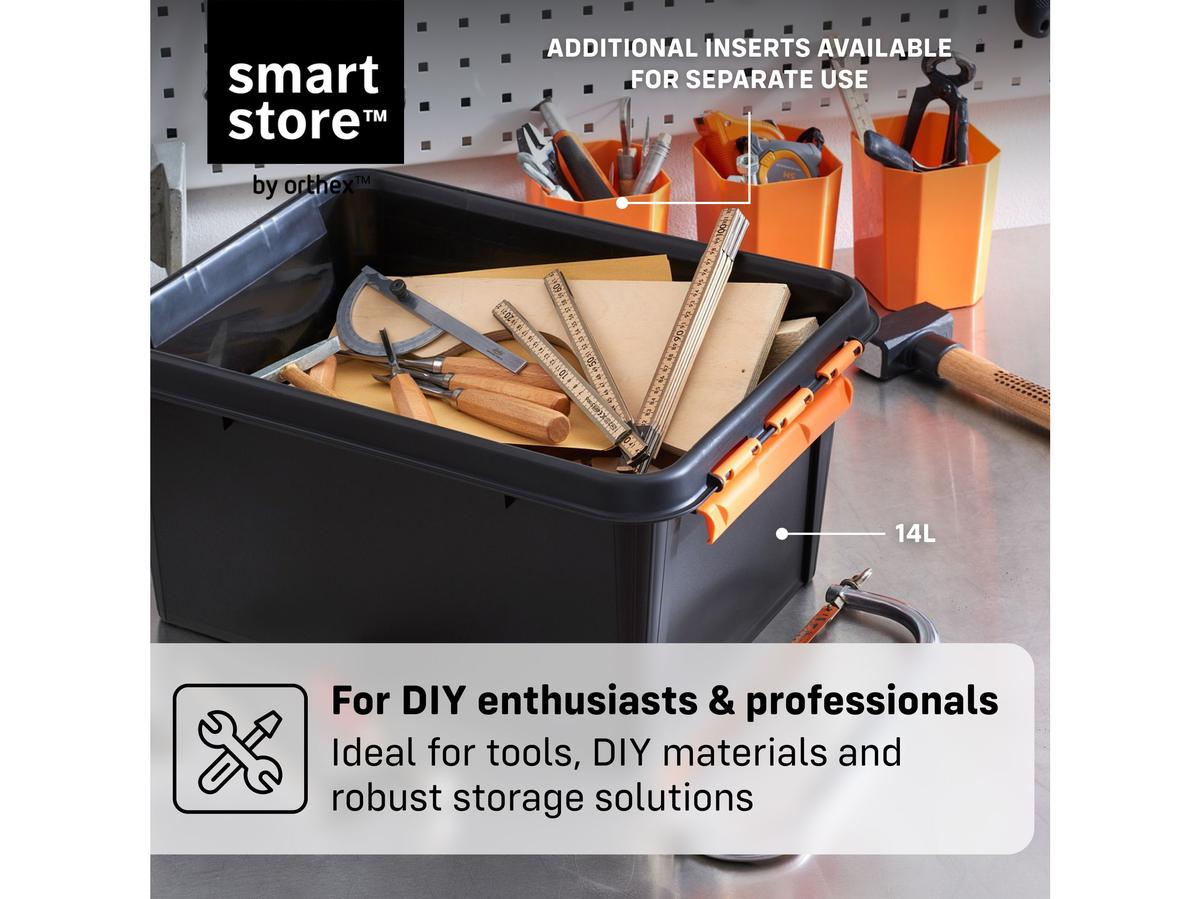 Orthex SmartStore Pro 15 Aufbewahrungsbox – stapelbar – 14 Liter – schwarz