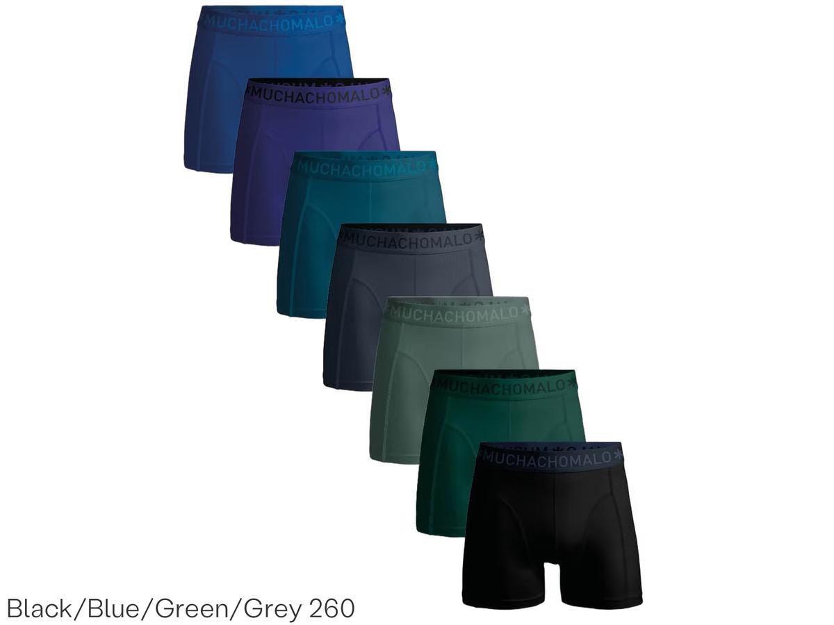 Muchachomalo Solid Boxershorts Männer 7er-Pack - Schwarz - M