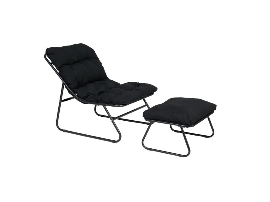 Lifa Garden Liegestuhl mit Fußhocker – Komfortables Design – Sitzecke für den Außenbereich