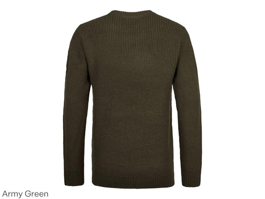 Petrol Strickpullover mit Rundhalsausschnitt – Basic-Design – Größe XXL – Army Green