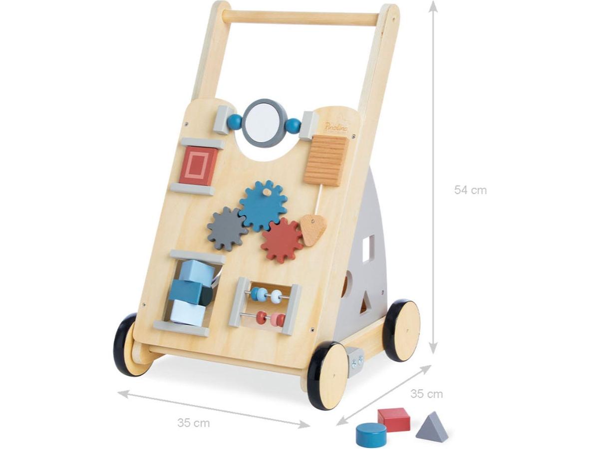 Pinolino Titus Lauflernwagen aus Holz – Activity Walker – Grau