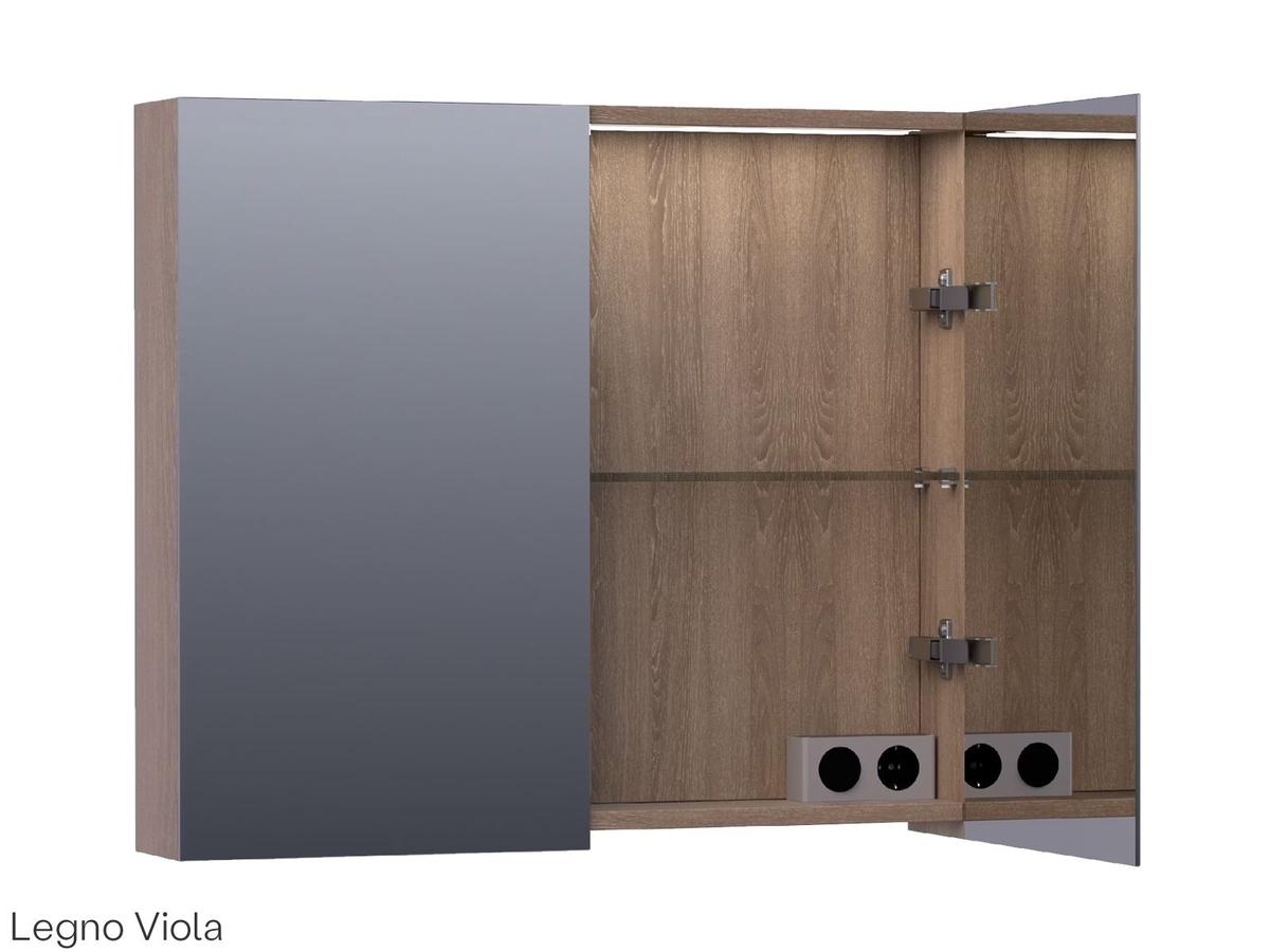 Brauer Dual 80 Spiegelschrank - 80 cm - Legno Viola
