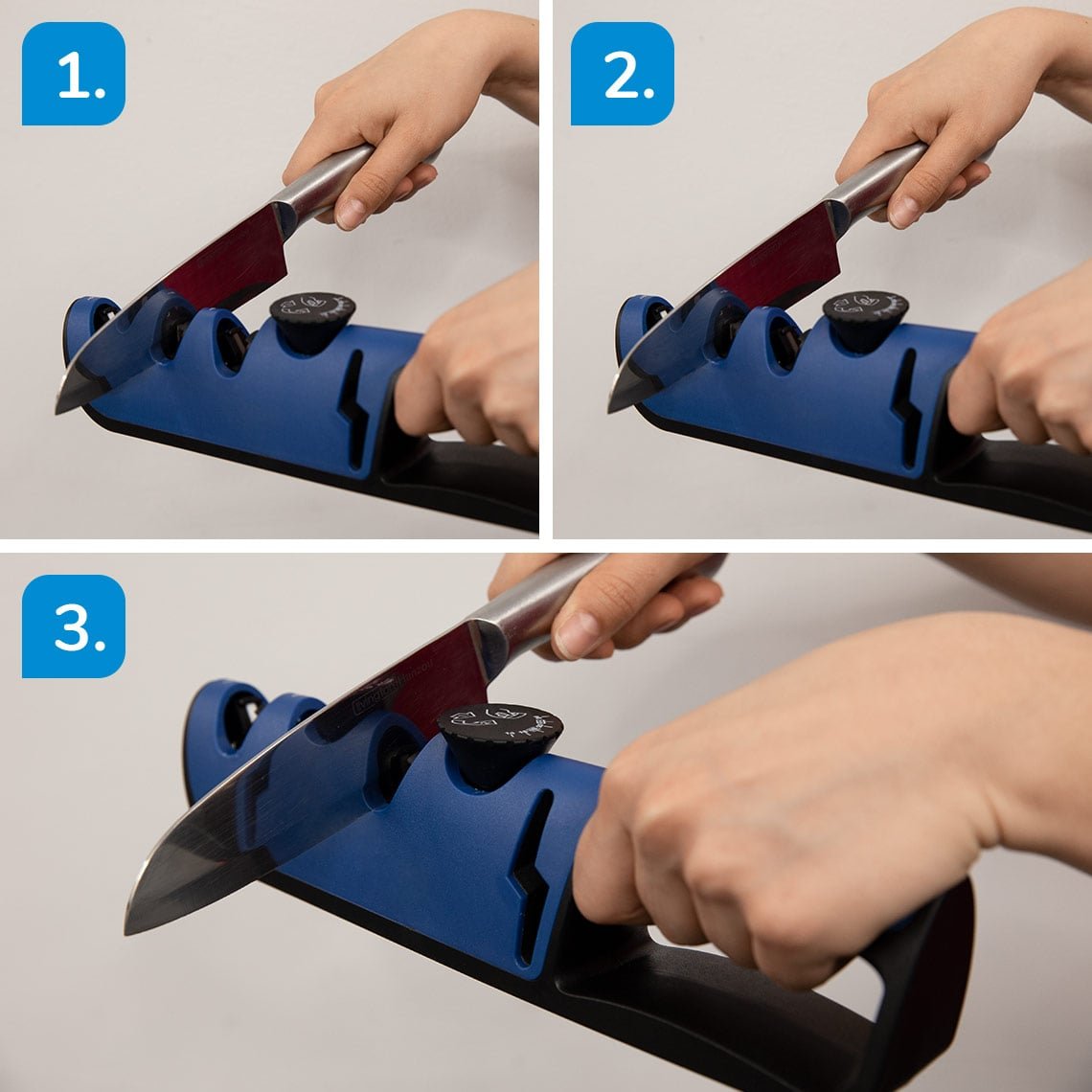 Livington BladeStar 3-in-1-Messerschärfer – Einstellbarer Schleifwinkel – Dreistufensystem – Für Messer und Scheren