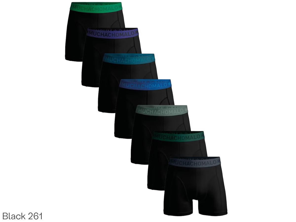 Muchachomalo Solid Boxershorts Männer 7er-Pack - Schwarz - M