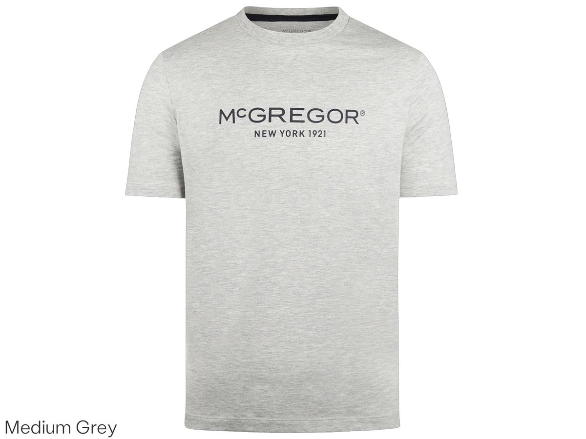McGregor Essential Logo-T-Shirt – Mittelgrau meliert – Größe M
