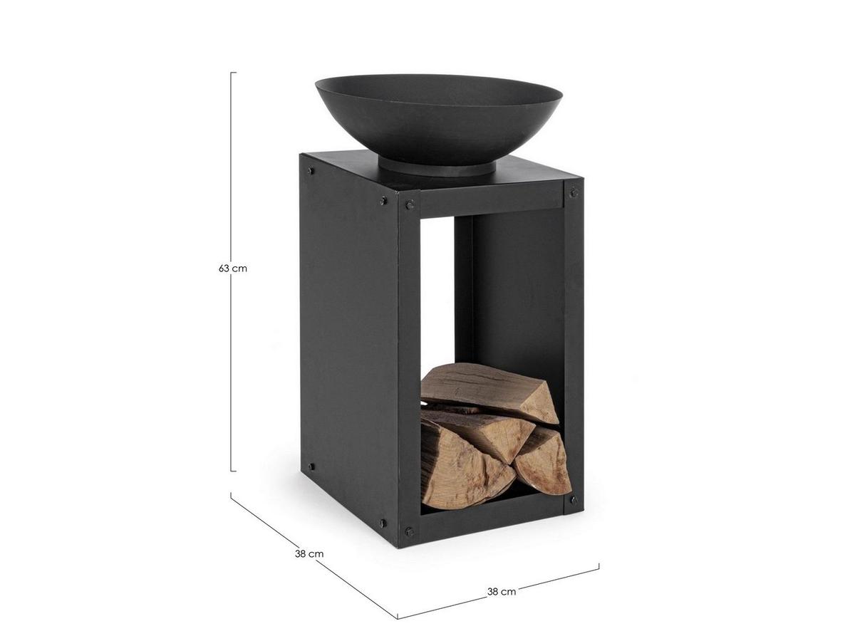 Bizzotto Efesto Feuerschale - 38 x 38 cm - Schwarz