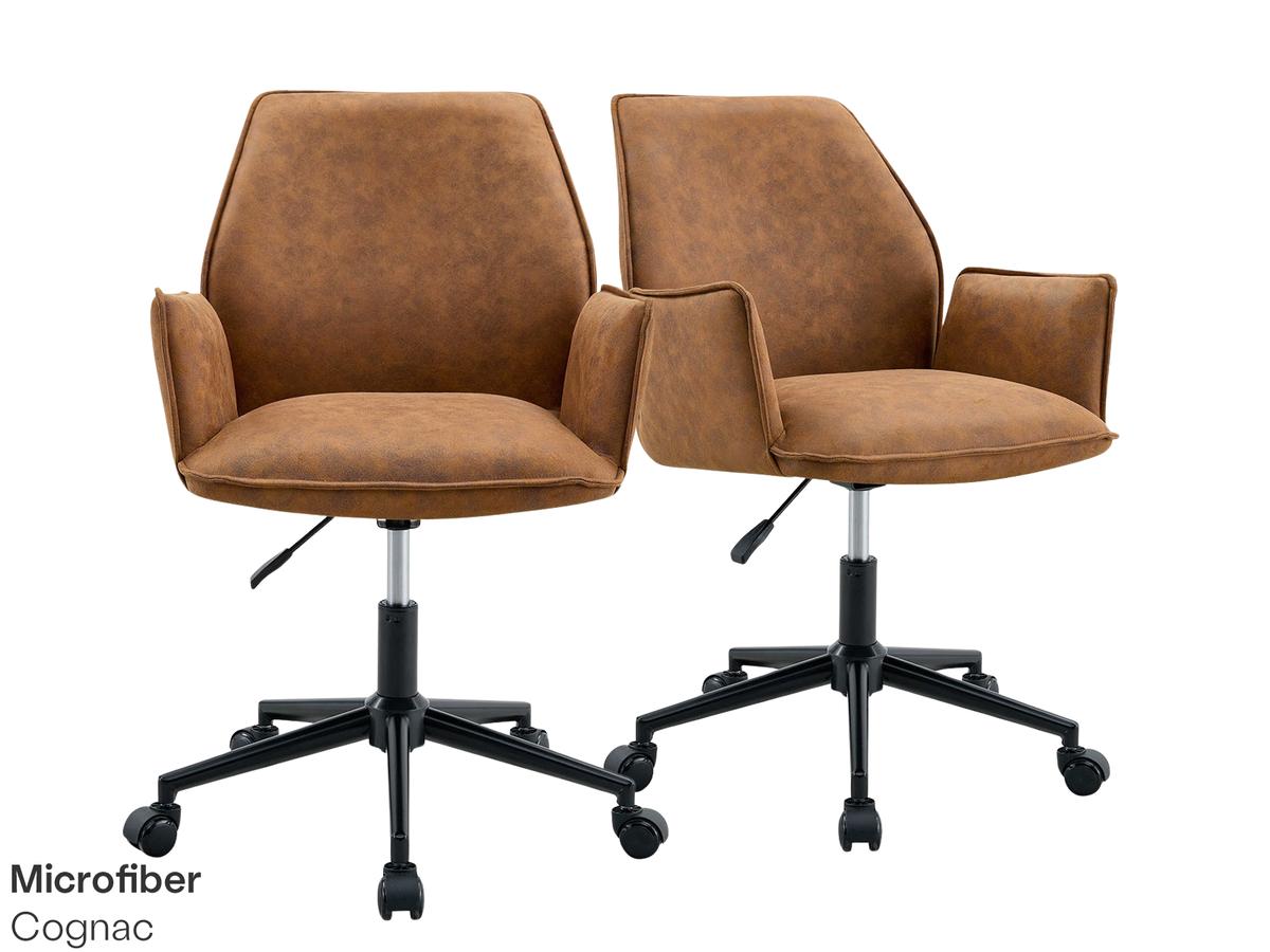 Jill Bürostuhl aus Mikrofaser – Cognac – 2er-Pack
