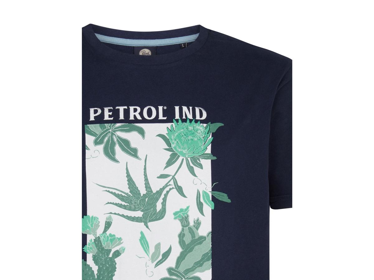 Petrol T-shirt M-1060-TSR258 - XL - Marineblau - Klassisches bedrucktes Herren-T-Shirt