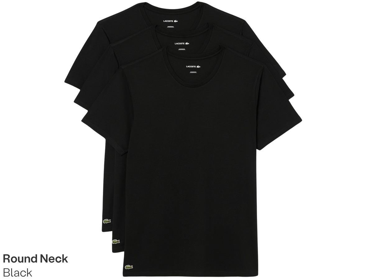 Lacoste Basic T-Shirt – 3er-Pack – Größe XXL – Weiß/Silber-Chine-Schwarz