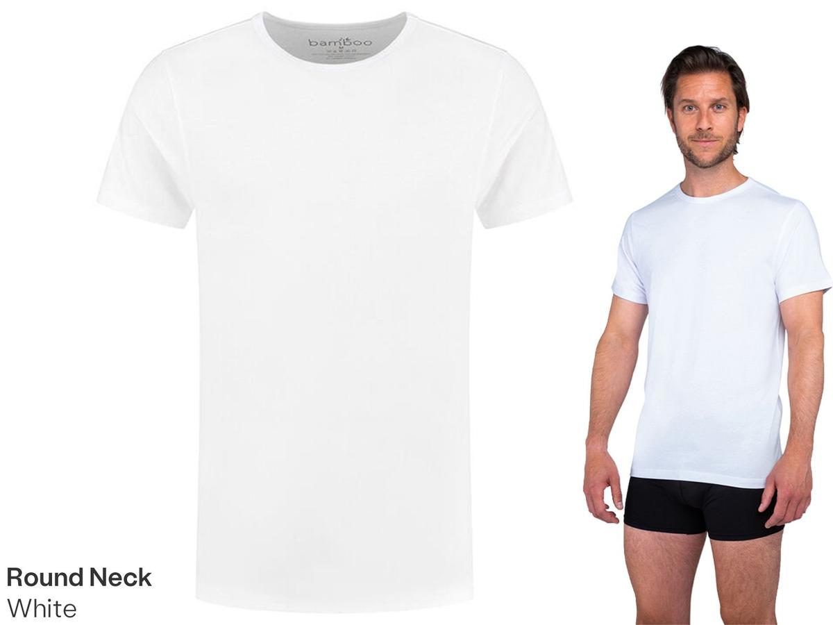 Bamboo Elements T-Shirt – Extra lang – Größe L – Weiß – 2 Stück