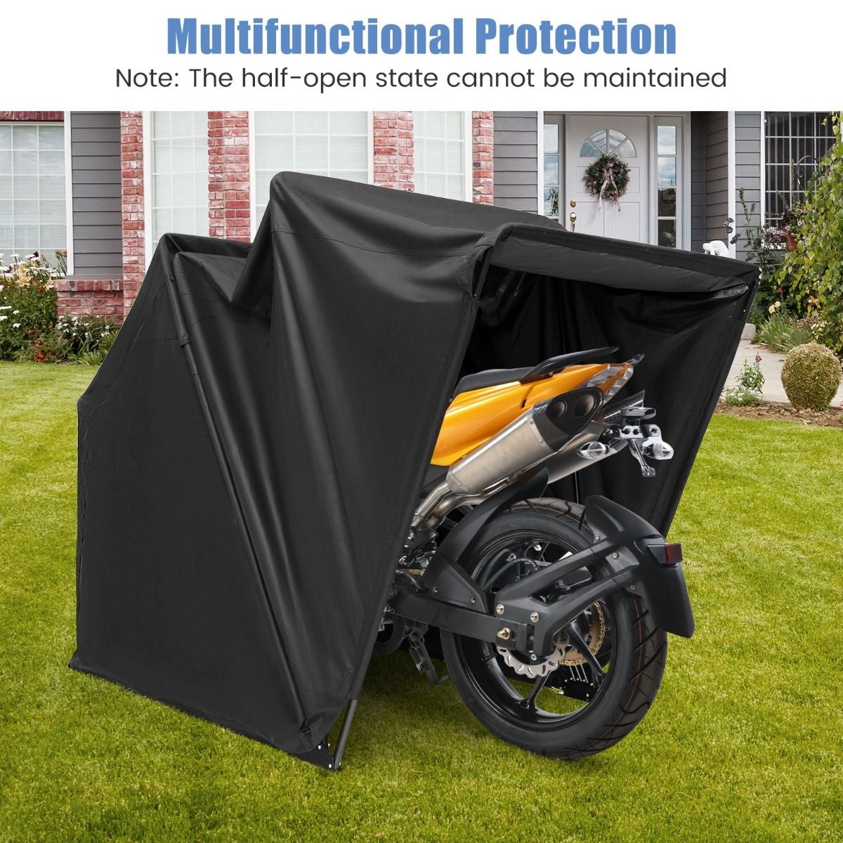 Coast Motorradständer - Robust - Wetterfest - 345 x 137 x 190 cm - Schwarz
