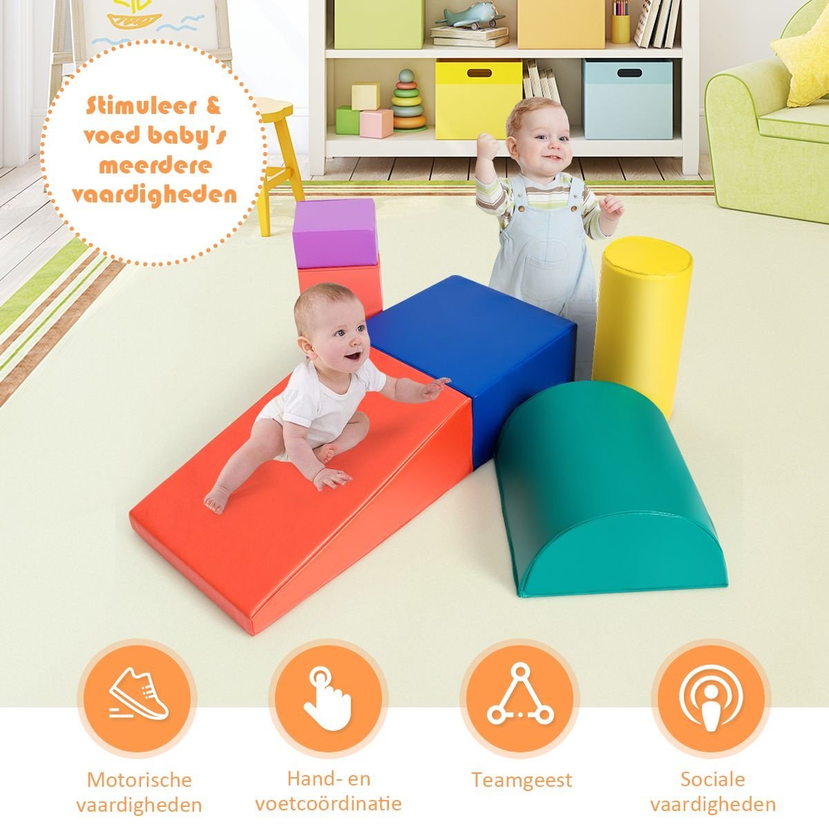 Coast 6-teiliges Schaumstoff-Bauklötze-Set - Bauklötze für Kinder - farbenfroh