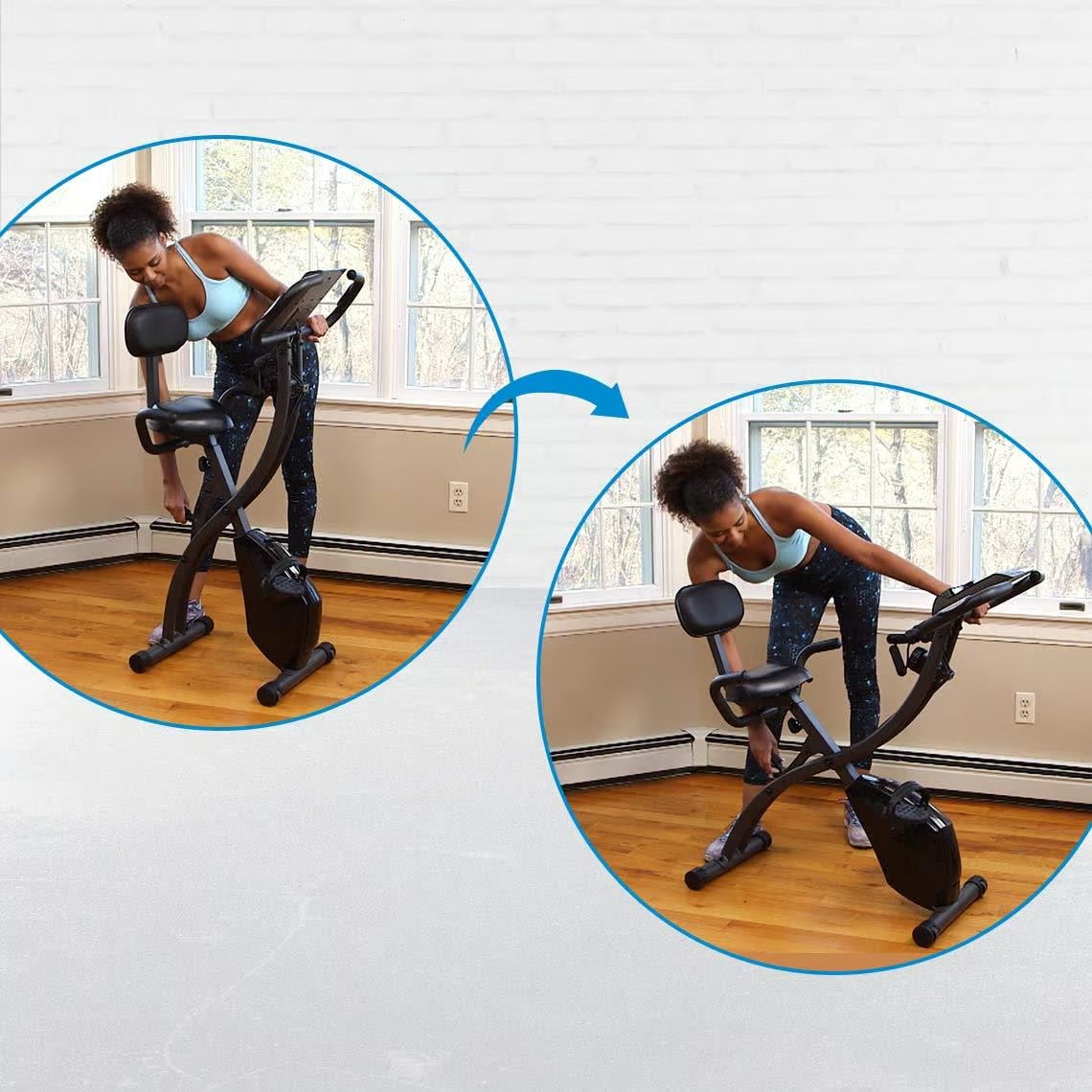 Slim Cycle 3-in-1-Heimtrainer – inklusive Widerstandsbänder – ergonomischer XL-Sattel – 8 Widerstandsstufen