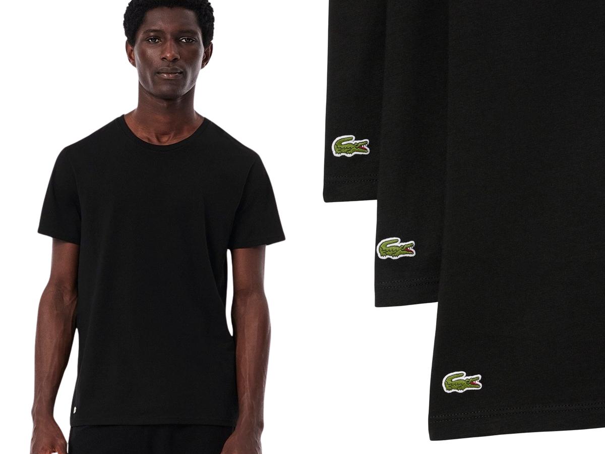 Lacoste Basic T-Shirt – 3er-Pack – Größe XXL – Weiß/Silber-Chine-Schwarz