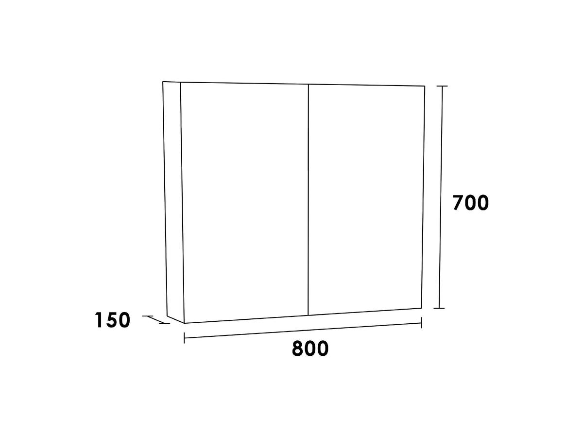 Brauer Dual 80 Spiegelschrank - 80 cm - Legno Viola