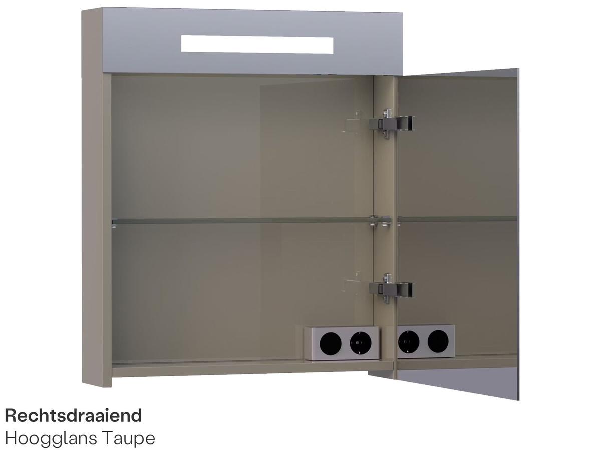 Brauer Double Face 60 Spiegelschrank - 60 cm - Grau Hochglanz - Rechtshänder
