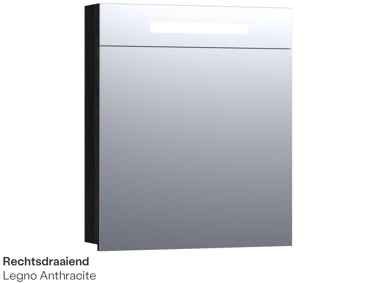 Brauer-Spiegelschrank 2.0 - 60 cm - Legno Anthrazit - Rechtshänder