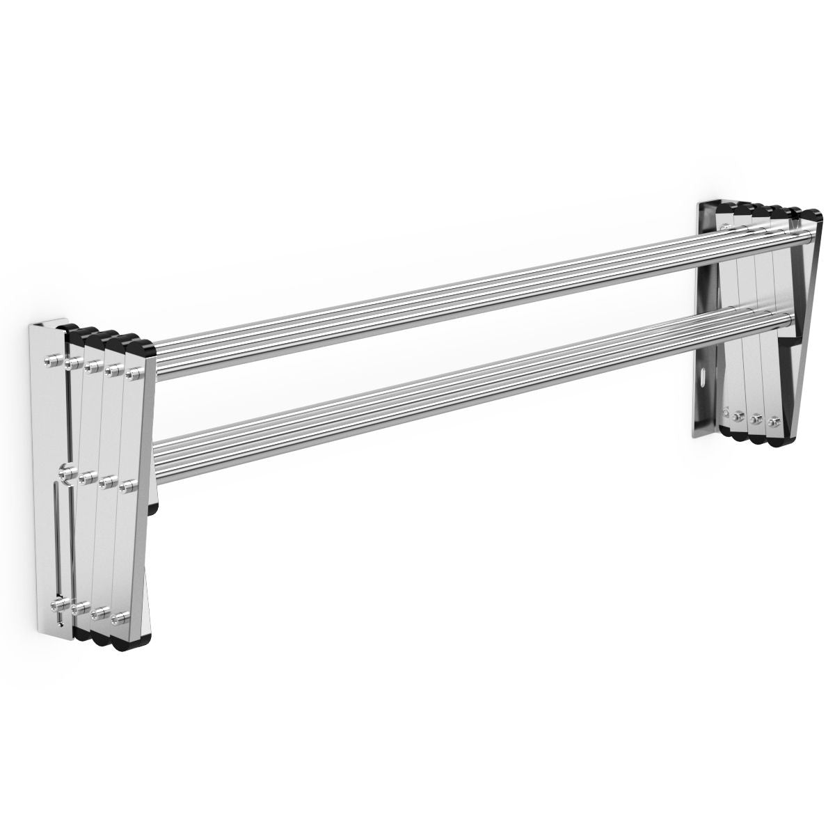 Coast Wandtrockengestell 8 Trockenstangen - klappbar - Edelstahl - 86 x 64 x 22 cm
