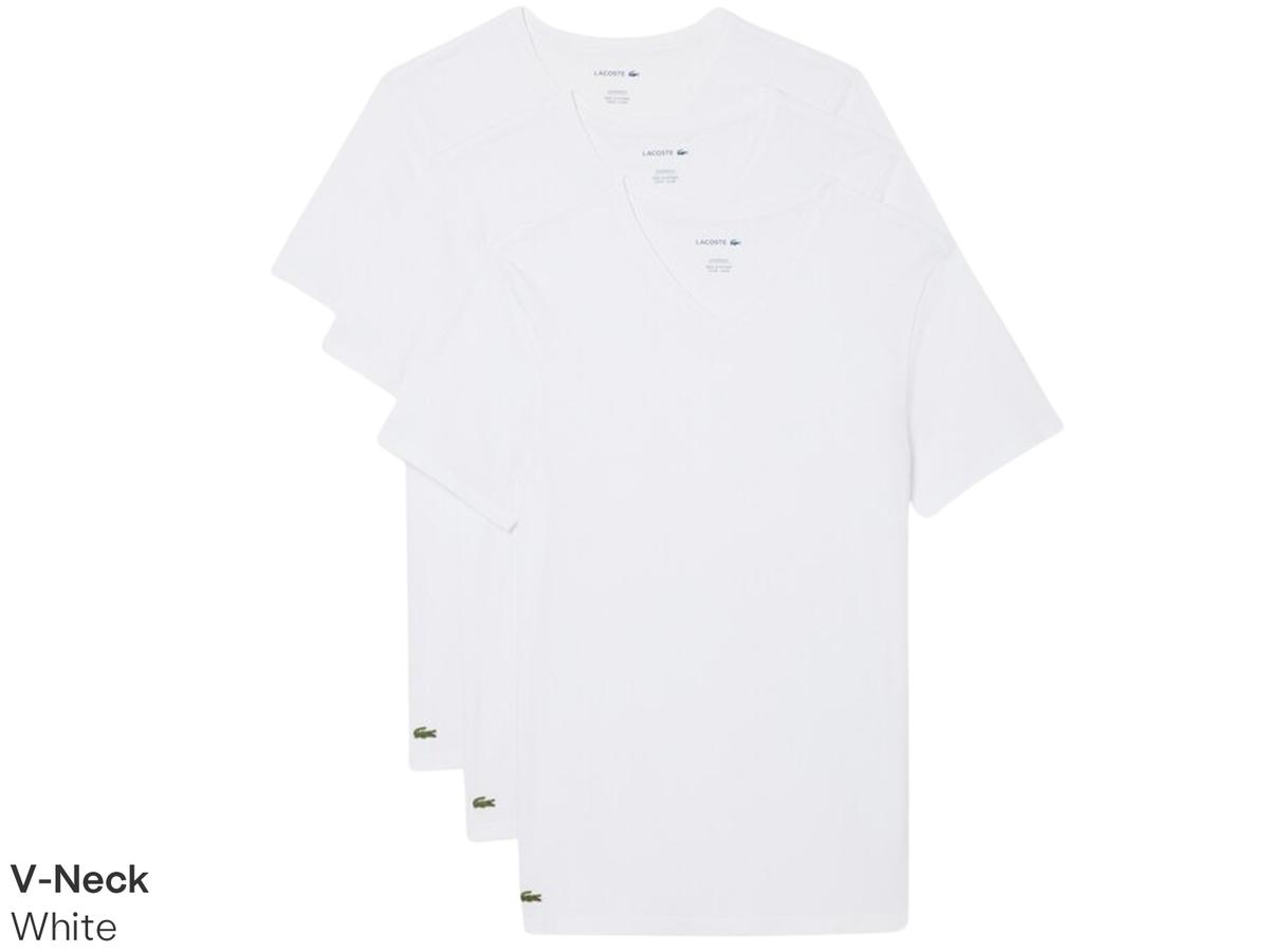 Lacoste Basic T-Shirt – 3er-Pack – Größe XXL – Weiß/Silber-Chine-Schwarz