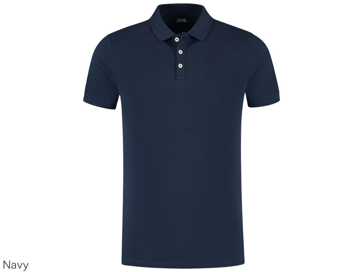 Boston Brothers Piqué-Poloshirt – Marineblau – Größe L