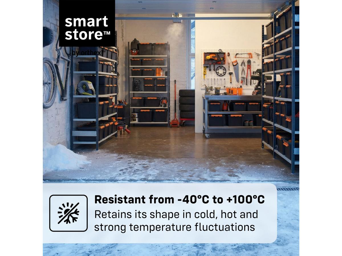 Orthex SmartStore Pro 15 Aufbewahrungsbox – stapelbar – 14 Liter – schwarz