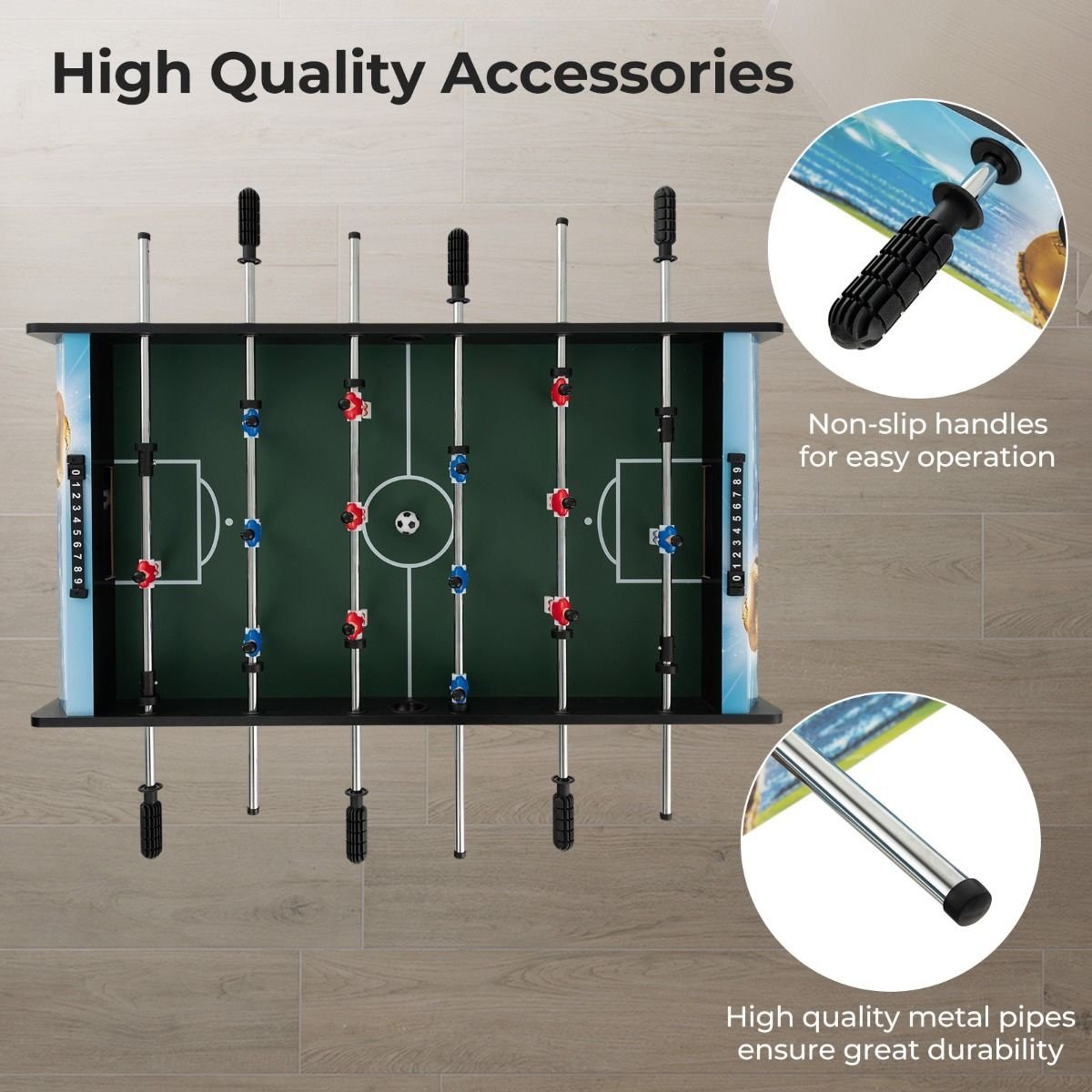 Coast Mini Tischfußballspiel - Inklusive 2 Bälle - Mit Punktezähler und abnehmbaren Beinen - 94 x 51 x 68,5 cm