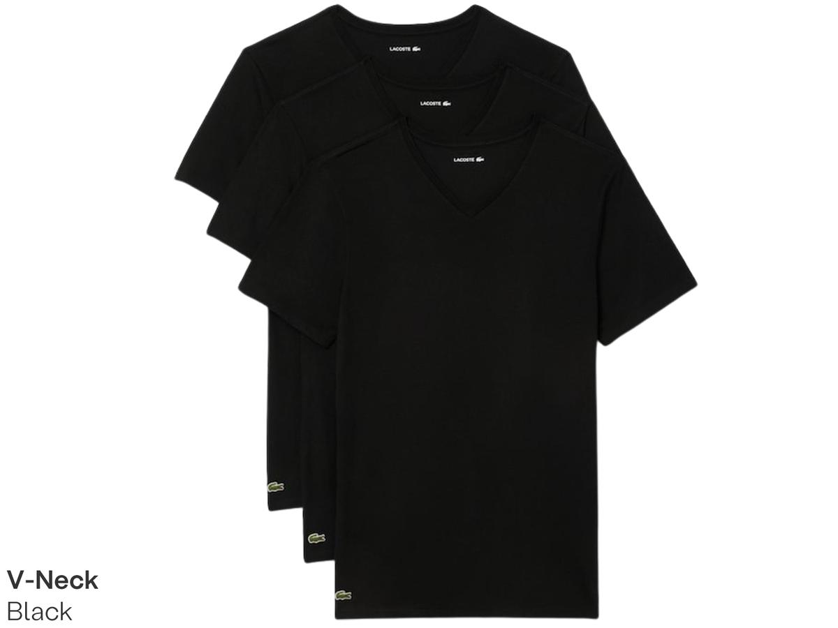 Lacoste Basic T-Shirt – 3er-Pack – Größe XXL – Weiß/Silber-Chine-Schwarz