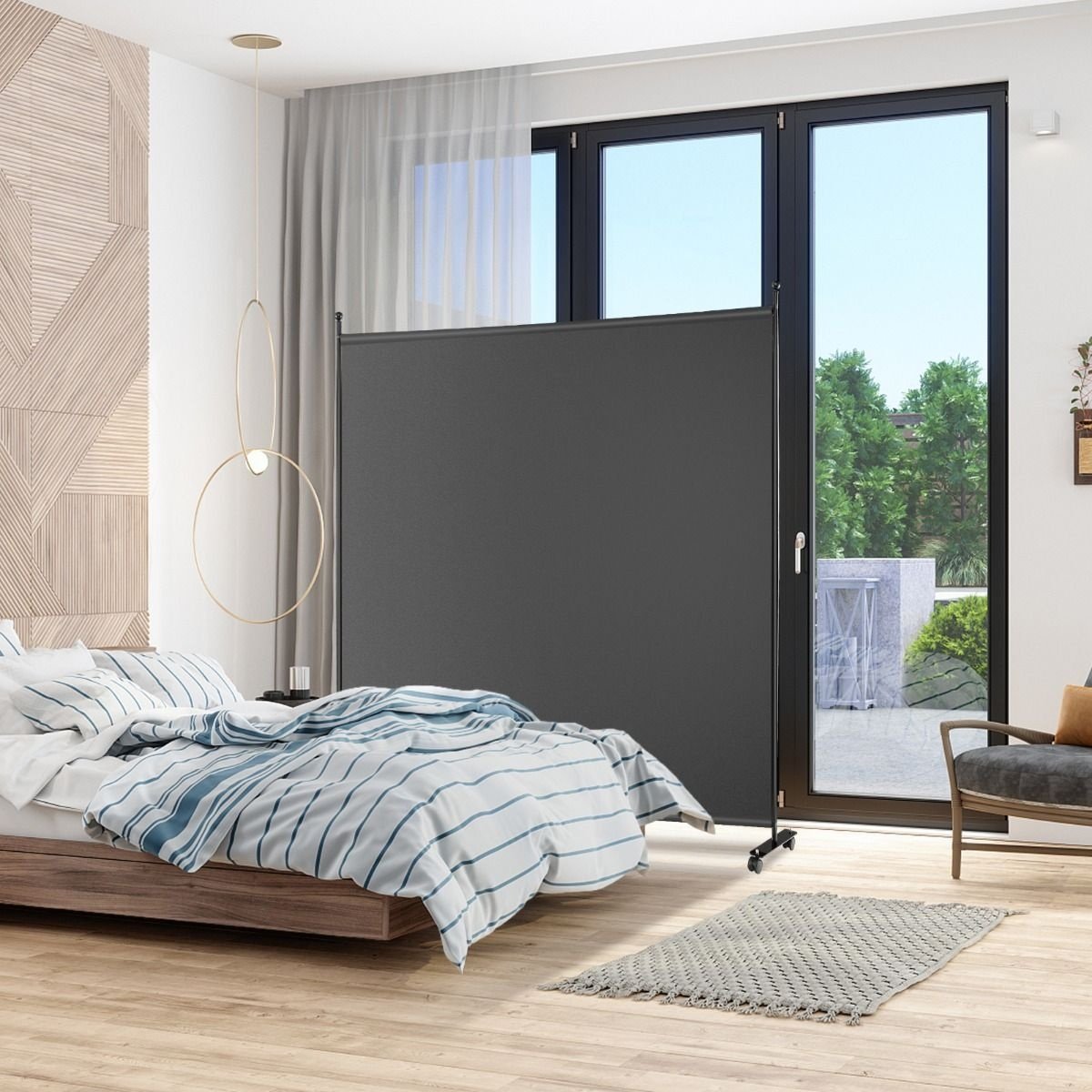 Faltwand Coast - Grau - 184x30x184cm