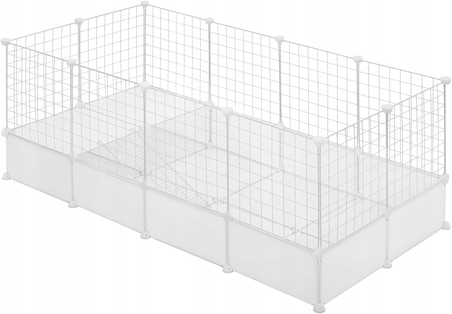 Eugad Modulares Tiergehege mit Boden – Weiß – 142 x 71 x 53 cm