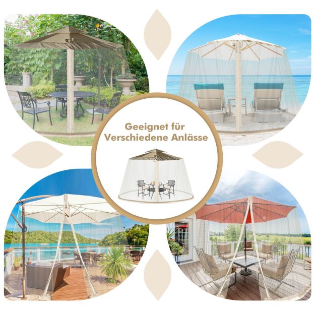 Coast Parasol Moskitonetz - Insektenschutznetz mit 2 Türen und Doppelreißverschluss 12,5 x 2,3 m - Beige