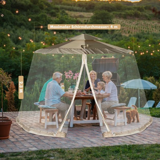 Coast Parasol Moskitonetz - Insektenschutznetz mit 2 Türen und Doppelreißverschluss 12,5 x 2,3 m - Beige