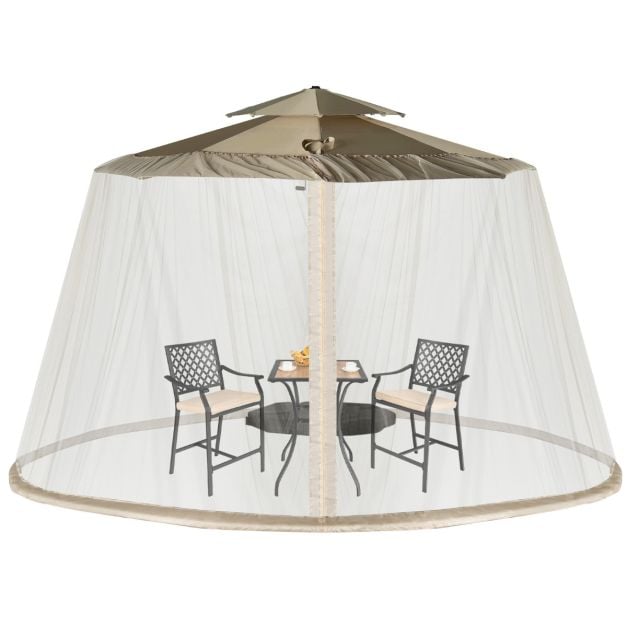 Coast Parasol Moskitonetz - Insektenschutznetz mit 2 Türen und Doppelreißverschluss 12,5 x 2,3 m - Beige