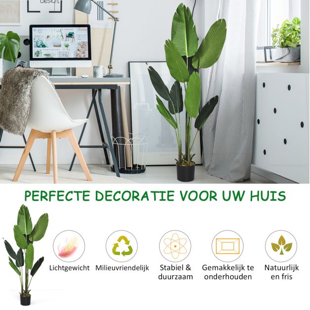 Coast Künstliche tropische Palme - 160 cm - Dekorative Zimmerpflanze - Schwarzer Topf