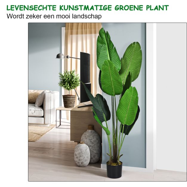 Coast Künstliche tropische Palme - 160 cm - Dekorative Zimmerpflanze - Schwarzer Topf