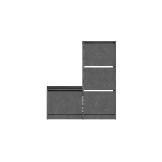 Kalune Design Schuhschrank Dude Grau 105x26x118,5 cm - Stilvoller und geräumiger Schuhschrank