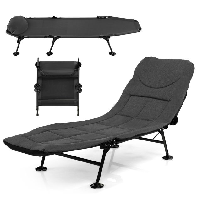 Coast Camping Bett - faltbar - abnehmbare Matratze - 194 x 69 x 29 cm - Grau